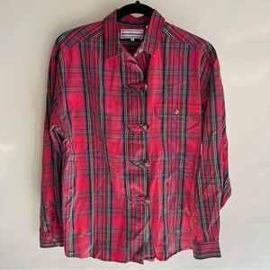 Westbound Red Plaid Button Up Shirt Sz Med Women’s EUC Long Sleeve Collared